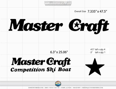 1986 MasterCraft  Decal Package