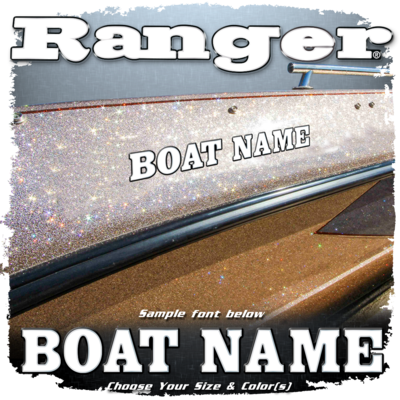 Domed Boat Name in the Ranger Font, Choose Your Own Colors