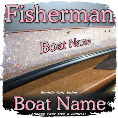 Domed Boat Name in the Ranger Fisherman Font, Choose Your Own Colors