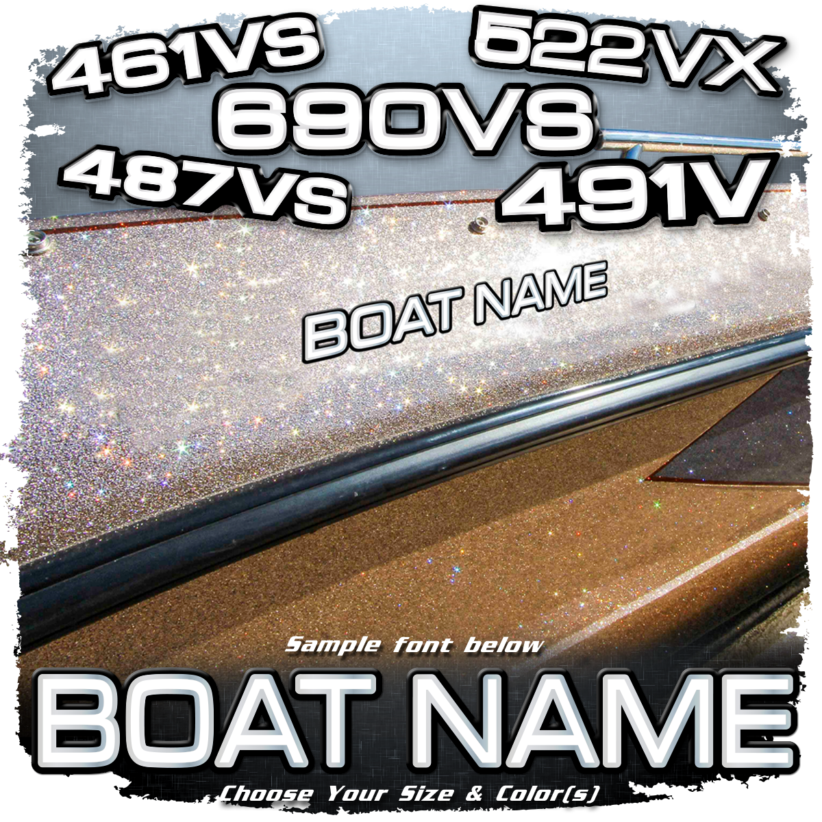 Domed Boat Name in the Ranger Model Number Font