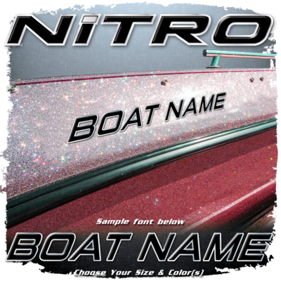 Domed Boat Name in the Nitro Font, Choose Your Own Colors
