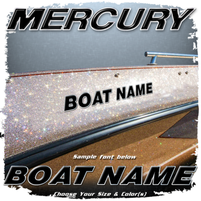 Domed Boat Name in the Mercury Font