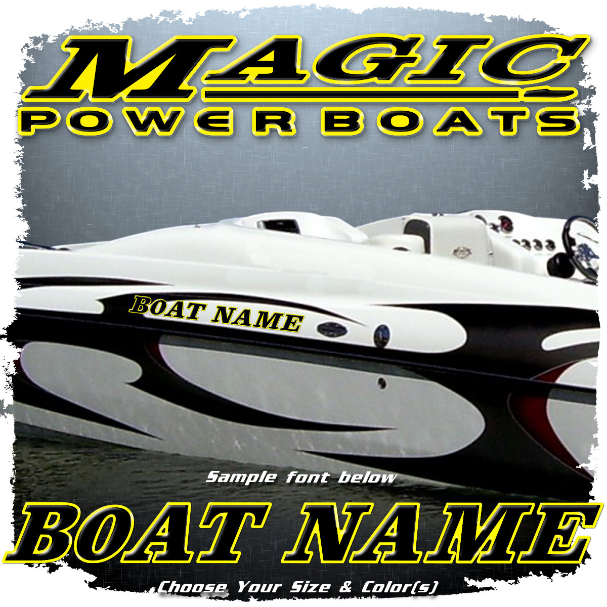 Domed Boat Name In The Magic Font Choose Your Own Colors