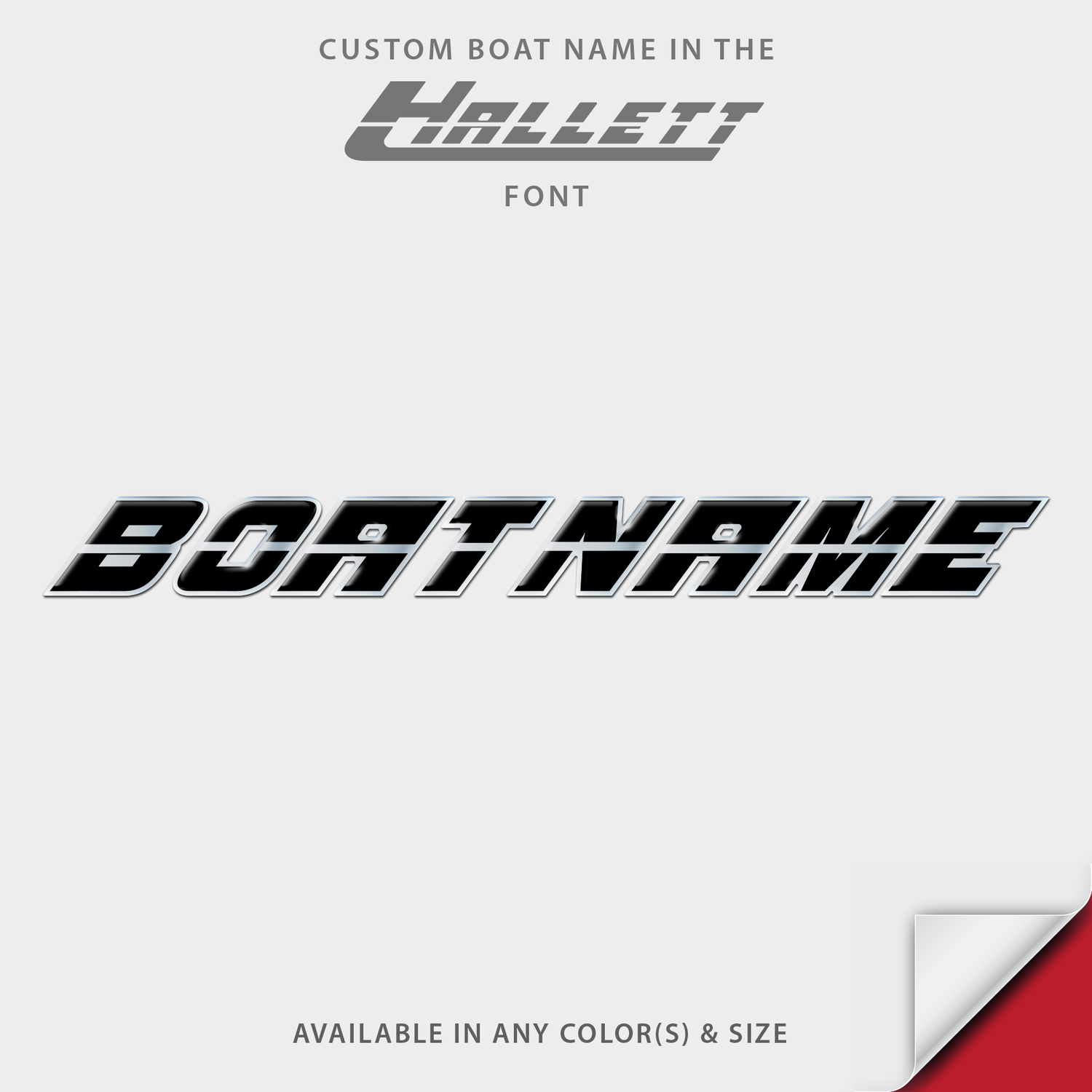 Domed Boat Name in the Hallett Font