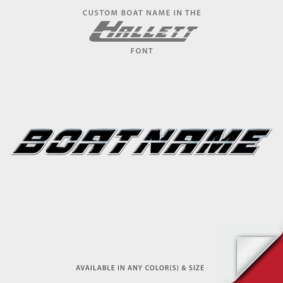 Domed Boat Name in the Hallett Font