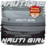 Domed Boat Name in the Nautique Font, Chrome Illusion Frost