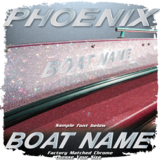 Domed Boat Name in the Phoenix Font, Factory Matched Chrome