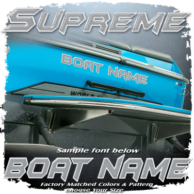 Domed Boat Name in the Supreme font, 2016-17, Factory Logo Match