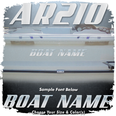 Domed Boat Name in the Yamaha "AR" Font #1, Choose Your Own Colors