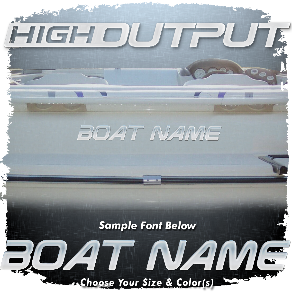 Domed Boat Name in the Yamaha &quot;HIGH OUTPUT&quot; Font