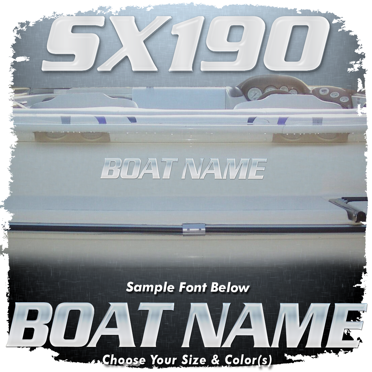 Domed Boat Name in the Yamaha &quot;SX190&quot; Font