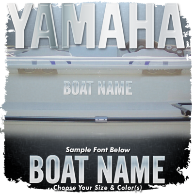 Domed Boat Name in the Yamaha Font