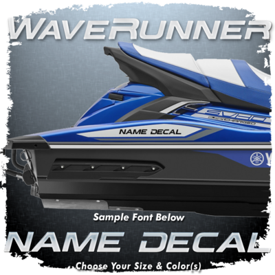 Domed Boat Name in the Yamaha Waverunner Font #2, Choose Your Own Colors