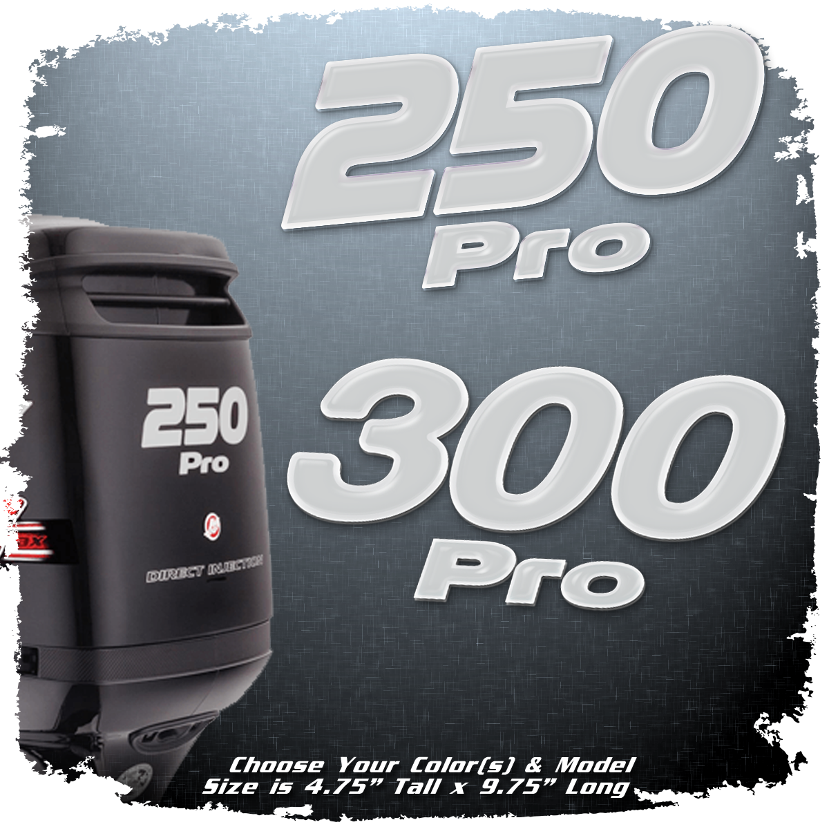 Domed Rear Mercury Pro HP Decal v1, Choose Your Number and Colors!