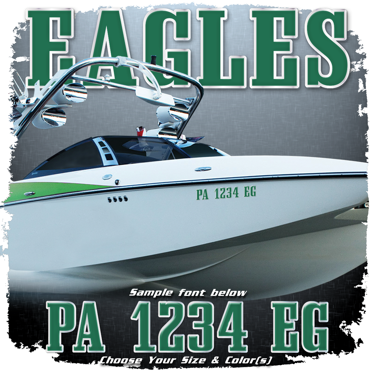Domed Registration Numbers in the Eagles Font