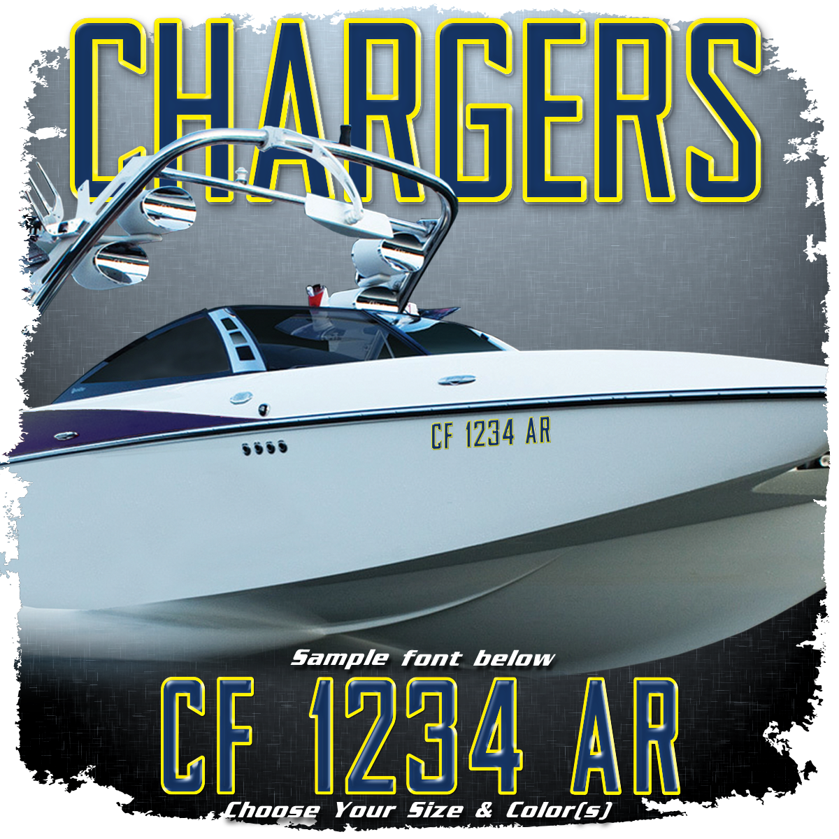Domed Registration in the Chargers Font