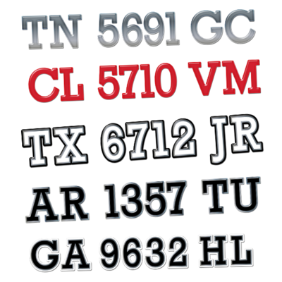 Domed Champion Registration Numbers