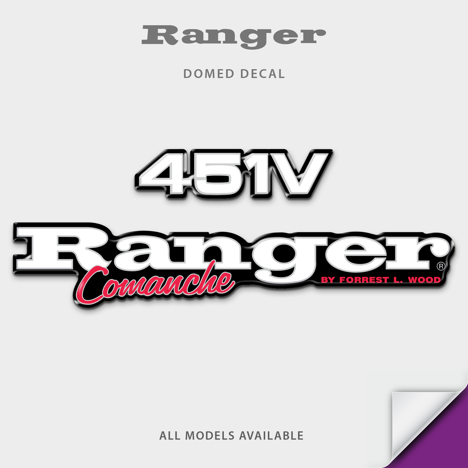 1995-1997 Ranger with Comanche Model Number Domed Boat Decal