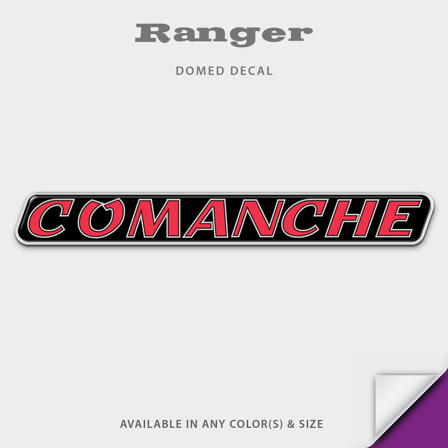 1996-2011 Ranger Comanche Tag Domed Boat Decal