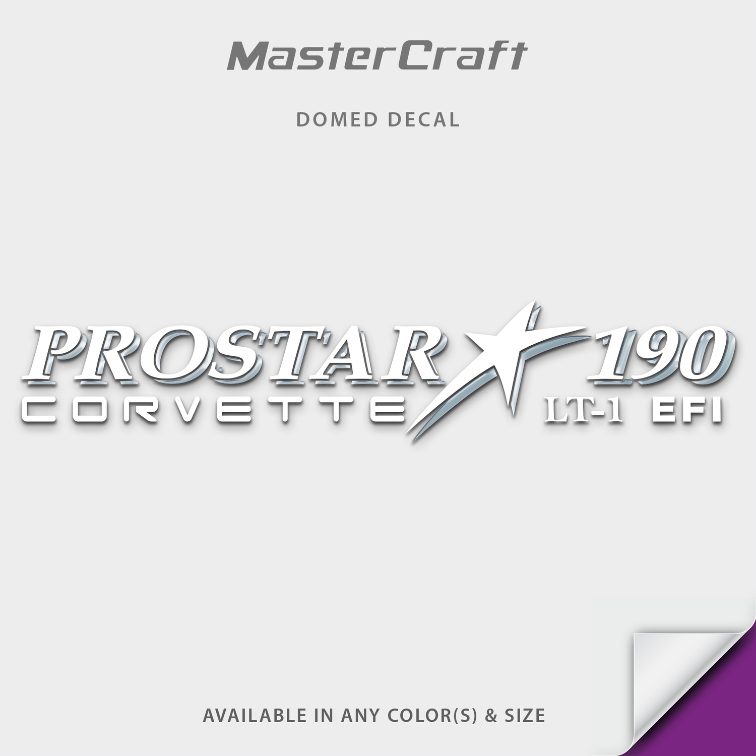 1996 MasterCraft Prostar 190 Corvette Domed Boat Decal
