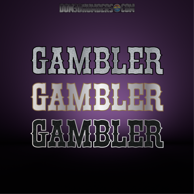 Gambler Domed Decal, Choose Your Colors