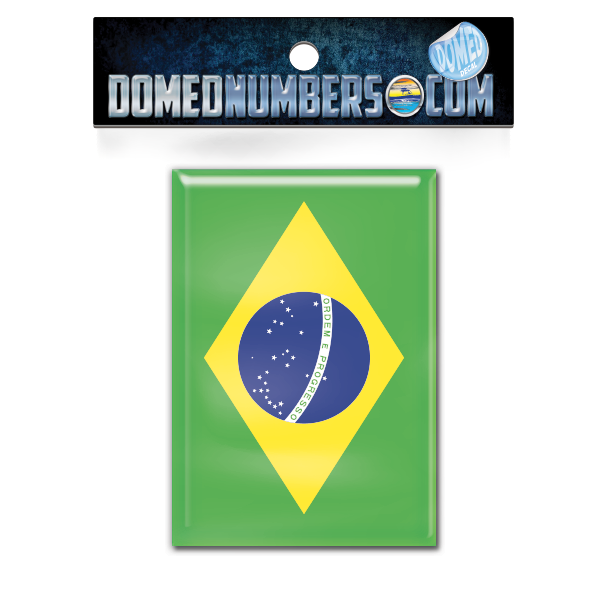 Brazil Flag Domed Decal, Choose Your Size