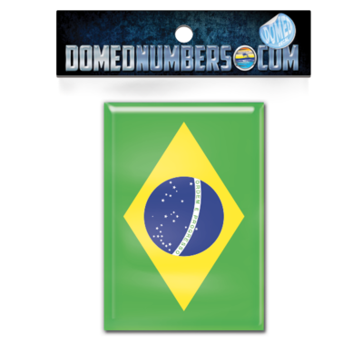 Brazil Flag Domed Decal, Choose Your Size