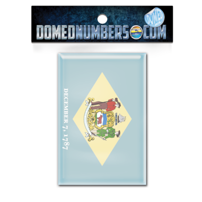 Delaware Flag Domed Decal, Choose Your Size