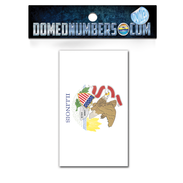 Illinois Flag Domed Decal, Choose Your Size