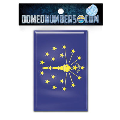 Indiana Flag Domed Decal, Choose Your Size