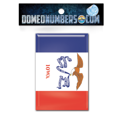 Iowa Flag Domed Decal, Choose Your Size