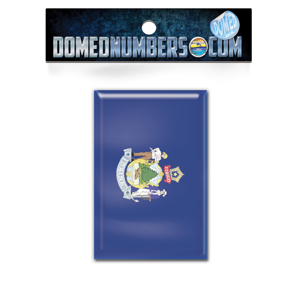 Maine Flag Domed Decal, Choose Your Size