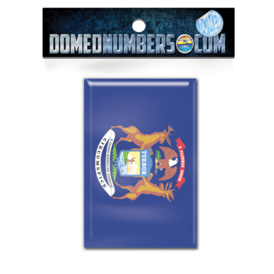 Michigan Flag Domed Decal, Choose Your Size
