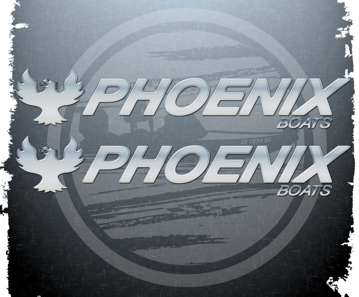 Domed Phoenix Boats Solid Color Decal Set