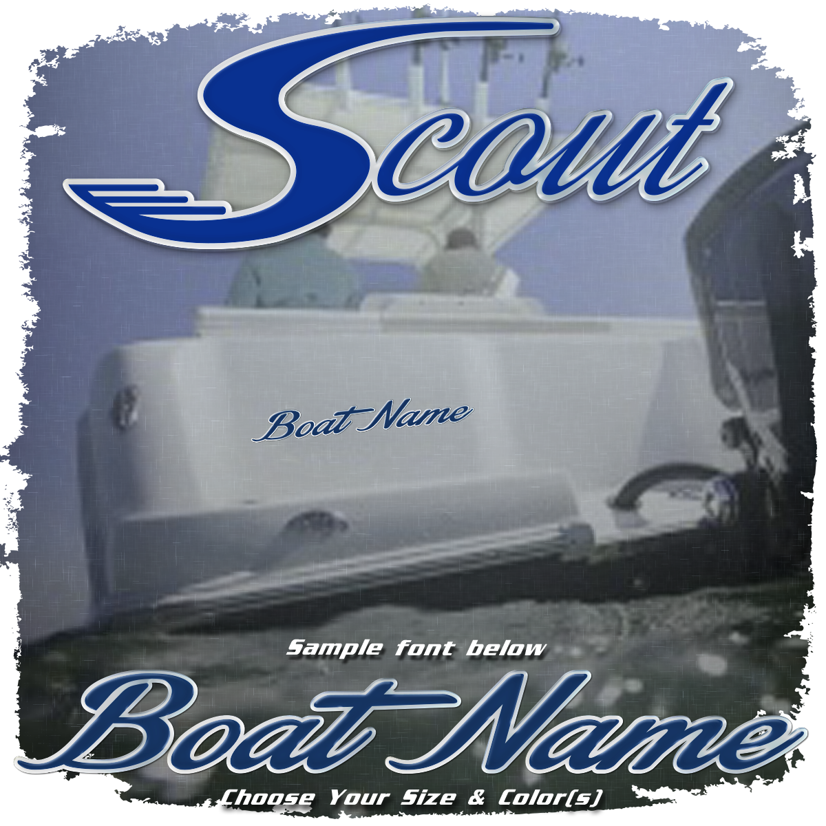 Domed Boat Name In The Scout Font Choose Your Own Colors
