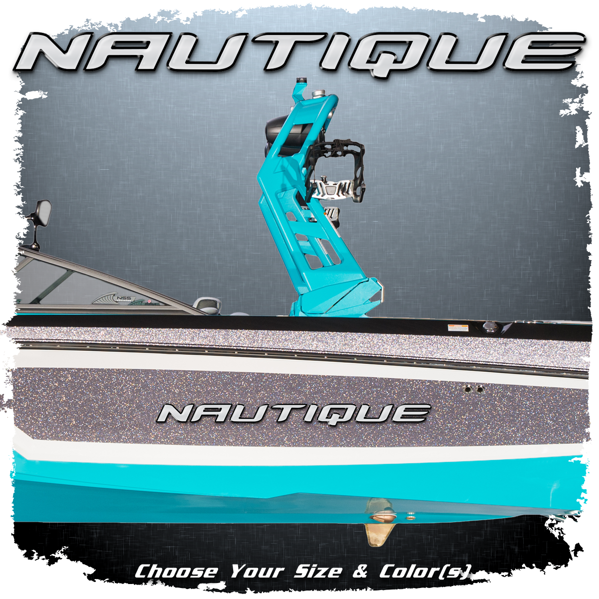 Domed Nautique Decal, Choose Your Size & Colors (1 included)