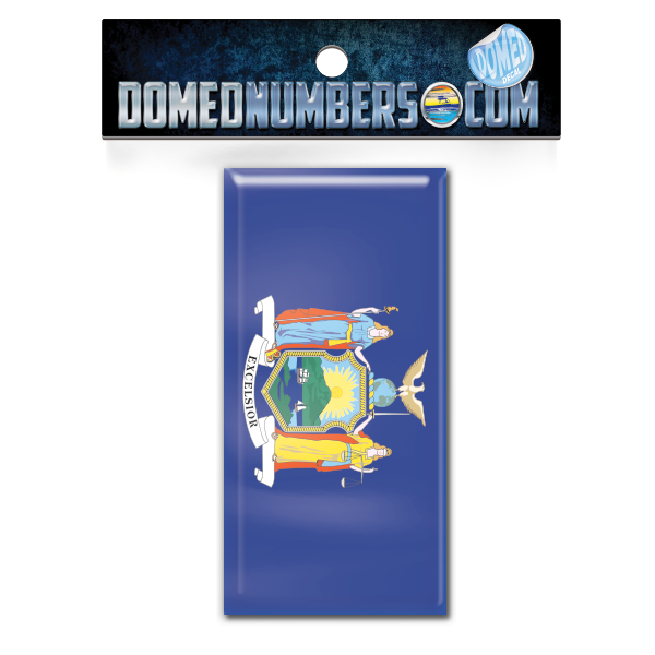 New York Flag Domed Decal, Choose Your Size