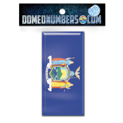 New York Flag Domed Decal, Choose Your Size