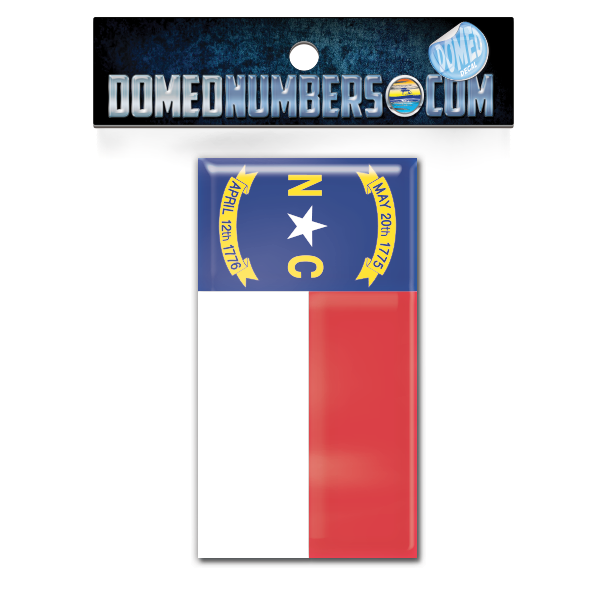 North Carolina Flag Domed Decal, Choose Your Size