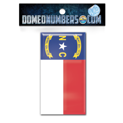 North Carolina Flag Domed Decal, Choose Your Size
