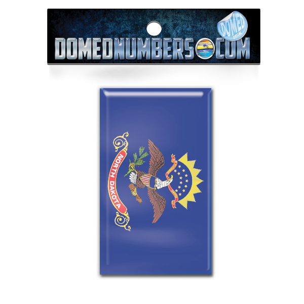 North Dakota Flag Domed Decal, Choose Your Size