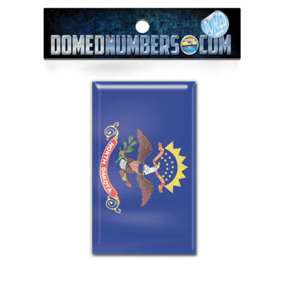 North Dakota Flag Domed Decal, Choose Your Size