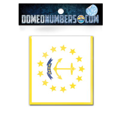 Rhode Island Flag Domed Decal, Choose Your Size