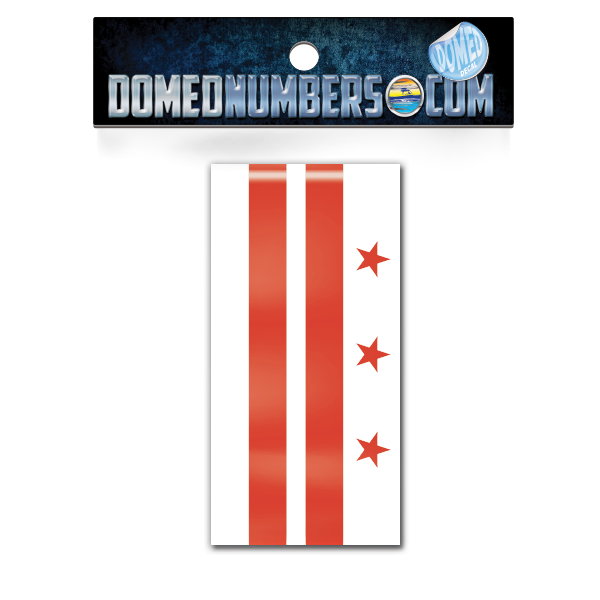 Washington D.C. Flag Domed Decal, Choose Your Size