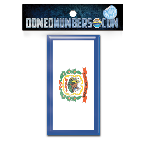 West Virginia Flag Domed Decal, Choose Your Size