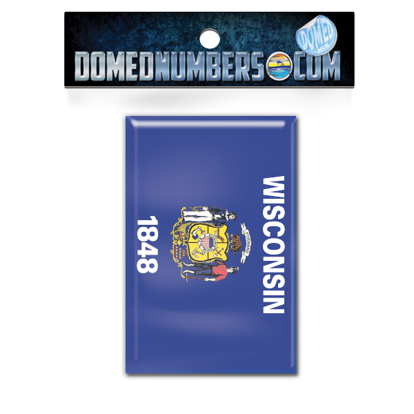 Wisconsin Flag Domed Decal, Choose Your Size