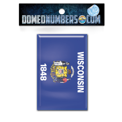 Wisconsin Flag Domed Decal, Choose Your Size