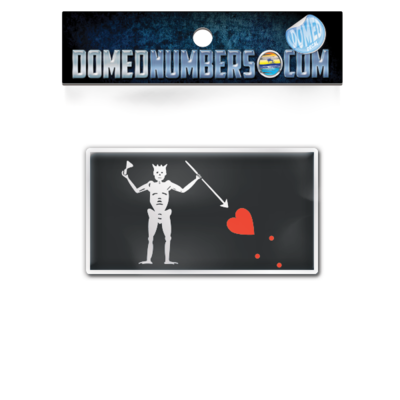 Blackbeard&#39;s Pirate Flag Domed Decal, Choose Your Size