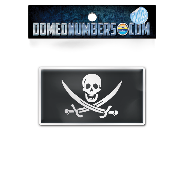 Calico Jack Pirate Flag Domed Decal, Choose Your Size