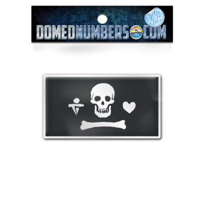 Stede Bonnet&#39;s Pirate Flag Domed Decal, Choose Your Size